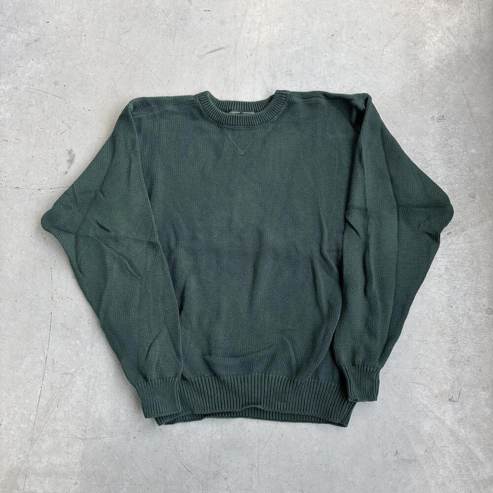 Vintage 2000s Croft & Barrows Blank Pullover Knit Sweater Large Green